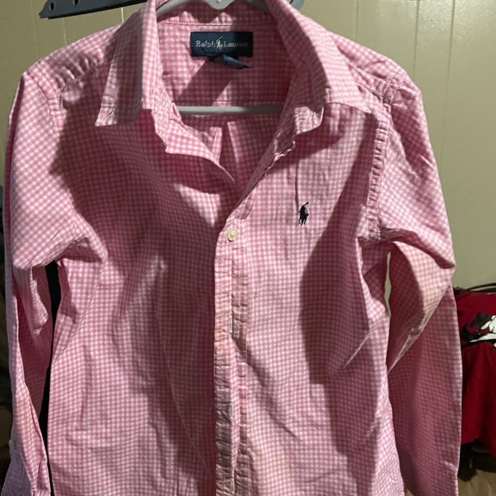 Boys button down checkered shirt.